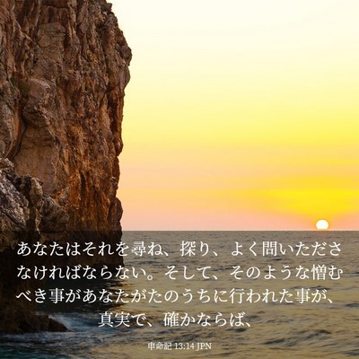 Picture 03 - 申命記 13:14 JPN - あなたはそれを尋ね、探り、よく問 - Bible Verse Picture