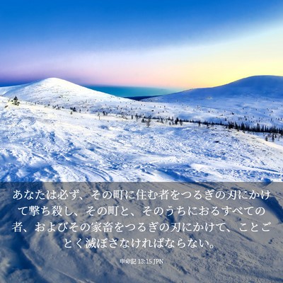 Picture 03 - 申命記 13:15 JPN - あなたは必ず、その町に住む者をつ - Bible Verse Picture