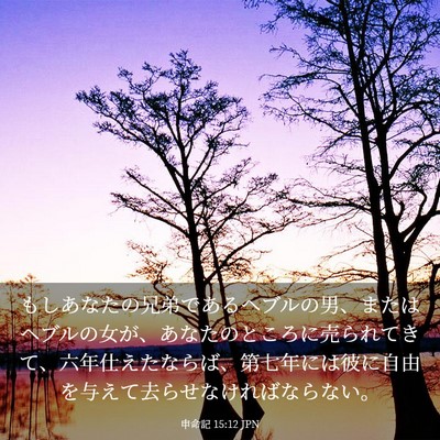 Picture 03 - 申命記 15:12 JPN - もしあなたの兄弟であるヘブルの男 - Bible Verse Picture
