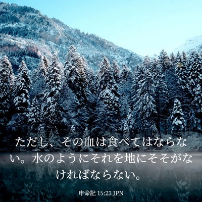 Picture 03 - 申命記 15:23 JPN - ただし、その血は食べてはならない - Bible Verse Picture