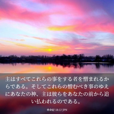 Picture 03 - 申命記 18:12 JPN - 主はすべてこれらの事をする者を憎 - Bible Verse Picture