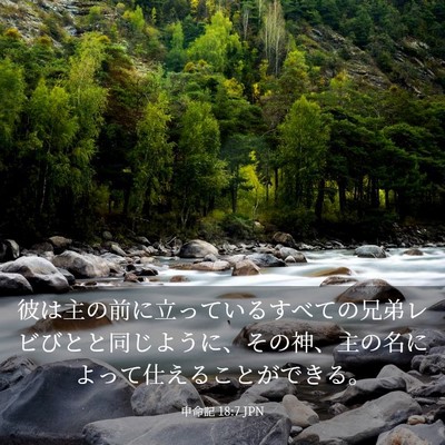 Picture 03 - 申命記 18:7 JPN - 彼は主の前に立っているすべての兄 - Bible Verse Picture