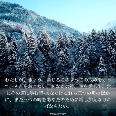 Picture 03 - 申命記 19:9 JPN - わたしが、きょう、命じるこのすべ - Bible Verse Picture