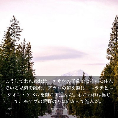 Picture 03 - 申命記 2:8 JPN - こうしてわれわれは、エサウの子孫 - Bible Verse Picture