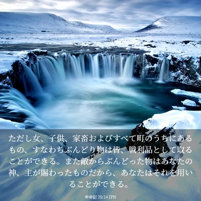Picture 03 - 申命記 20:14 JPN - ただし女、子供、家畜およびすべて - Bible Verse Picture