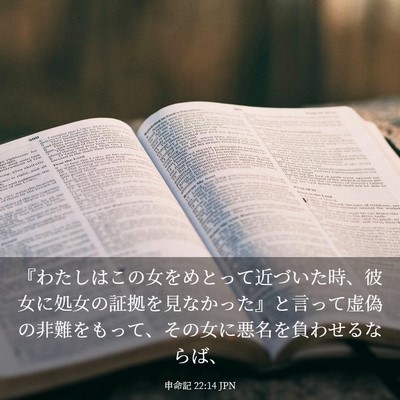 Picture 03 - 申命記 22:14 JPN - 『わたしはこの女をめとって近づい - Bible Verse Picture