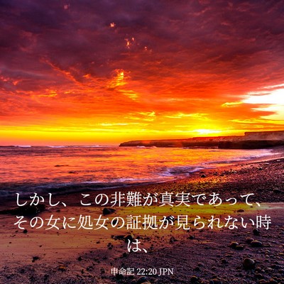 Picture 03 - 申命記 22:20 JPN - しかし、この非難が真実であって、 - Bible Verse Picture