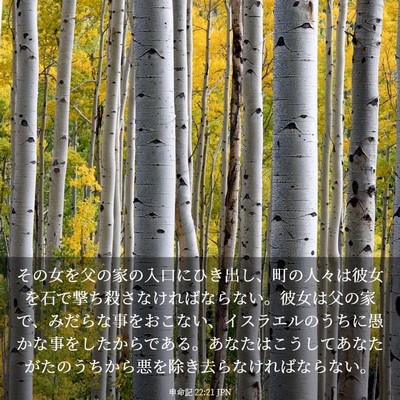 Picture 03 - 申命記 22:21 JPN - その女を父の家の入口にひき出し、 - Bible Verse Picture
