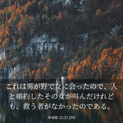 Picture 03 - 申命記 22:27 JPN - これは男が野で女に会ったので、人 - Bible Verse Picture