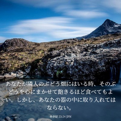 Picture 03 - 申命記 23:24 JPN - あなたが隣人のぶどう畑にはいる時 - Bible Verse Picture