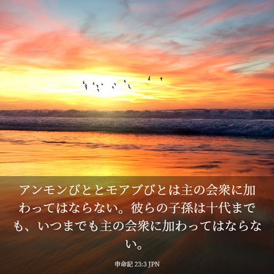 Picture 03 - 申命記 23:3 JPN - アンモンびととモアブびとは主の会 - Bible Verse Picture