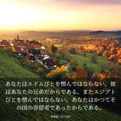 Picture 03 - 申命記 23:7 JPN - あなたはエドムびとを憎んではなら - Bible Verse Picture