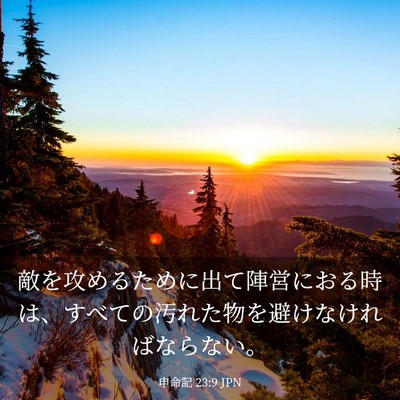 Picture 03 - 申命記 23:9 JPN - 敵を攻めるために出て陣営におる時 - Bible Verse Picture
