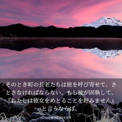 Picture 03 - 申命記 25:8 JPN - そのとき町の長老たちは彼を呼び寄 - Bible Verse Picture