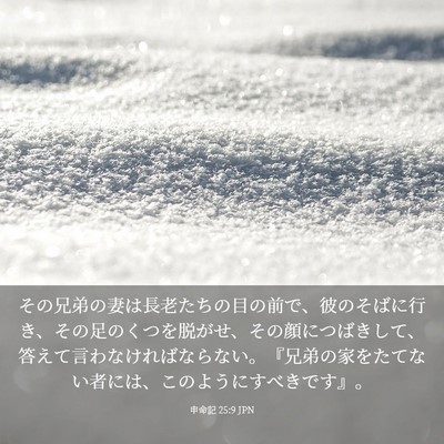 Picture 03 - 申命記 25:9 JPN - その兄弟の妻は長老たちの目の前で - Bible Verse Picture