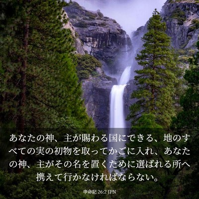 Picture 03 - 申命記 26:2 JPN - あなたの神、主が賜わる国にできる - Bible Verse Picture