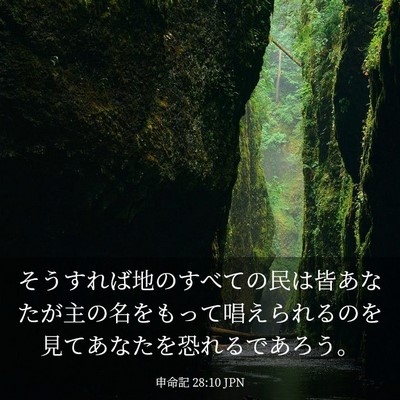 Picture 03 - 申命記 28:10 JPN - そうすれば地のすべての民は皆あな - Bible Verse Picture