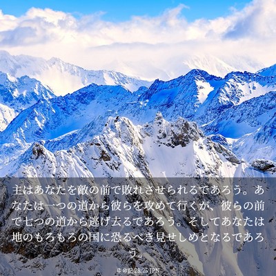 Picture 03 - 申命記 28:25 JPN - 主はあなたを敵の前で敗れさせられ - Bible Verse Picture