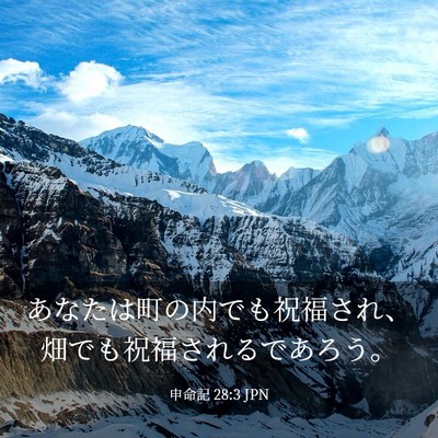 Picture 03 - 申命記 28:3 JPN - あなたは町の内でも祝福され、畑で - Bible Verse Picture