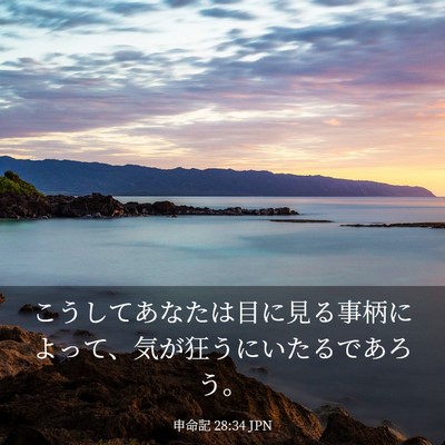 Picture 03 - 申命記 28:34 JPN - こうしてあなたは目に見る事柄によ - Bible Verse Picture