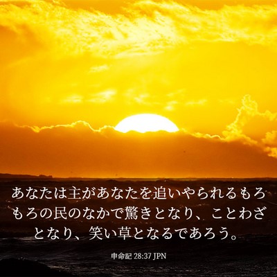 Picture 03 - 申命記 28:37 JPN - あなたは主があなたを追いやられる - Bible Verse Picture
