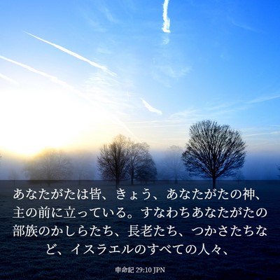 Picture 03 - 申命記 29:10 JPN - あなたがたは皆、きょう、あなたが - Bible Verse Picture