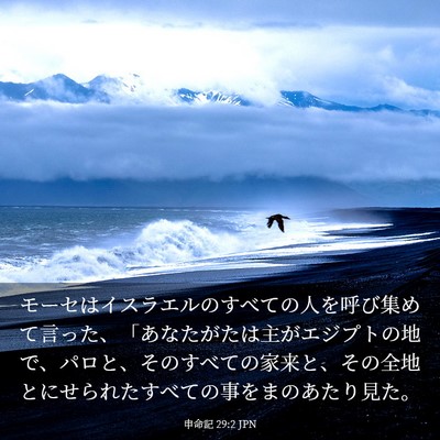Picture 03 - 申命記 29:2 JPN - モーセはイスラエルのすべての人を - Bible Verse Picture