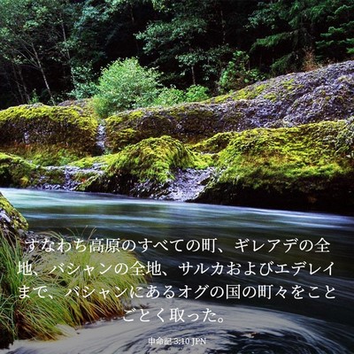Picture 03 - 申命記 3:10 JPN - すなわち高原のすべての町、ギレア - Bible Verse Picture