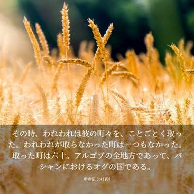 Picture 03 - 申命記 3:4 JPN - その時、われわれは彼の町々を、こ - Bible Verse Picture