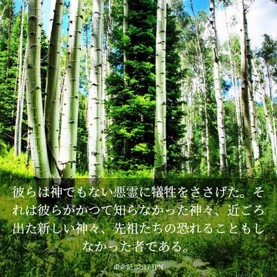 Picture 03 - 申命記 32:17 JPN - 彼らは神でもない悪霊に犠牲をささ - Bible Verse Picture