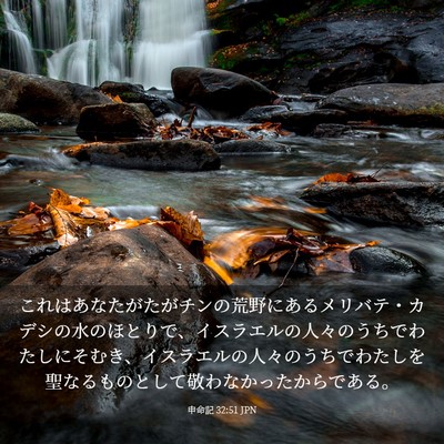 Picture 03 - 申命記 32:51 JPN - これはあなたがたがチンの荒野にあ - Bible Verse Picture