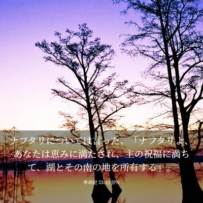 Picture 03 - 申命記 33:23 JPN - ナフタリについては言った、「ナフ - Bible Verse Picture