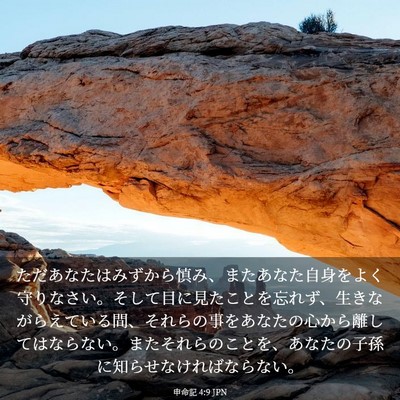 Picture 03 - 申命記 4:9 JPN - ただあなたはみずから慎み、またあ - Bible Verse Picture