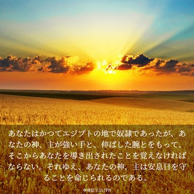 Picture 03 - 申命記 5:15 JPN - あなたはかつてエジプトの地で奴隷 - Bible Verse Picture