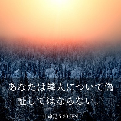 Picture 03 - 申命記 5:20 JPN - あなたは隣人について偽証してはな - Bible Verse Picture