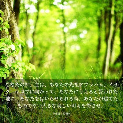 Picture 03 - 申命記 6:10 JPN - あなたの神、主は、あなたの先祖ア - Bible Verse Picture