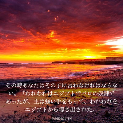 Picture 03 - 申命記 6:21 JPN - その時あなたはその子に言わなけれ - Bible Verse Picture