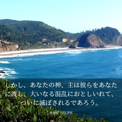 Picture 03 - 申命記 7:23 JPN - しかし、あなたの神、主は彼らをあ - Bible Verse Picture