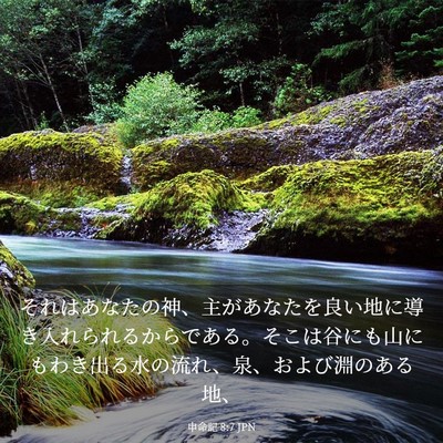 Picture 03 - 申命記 8:7 JPN - それはあなたの神、主があなたを良 - Bible Verse Picture
