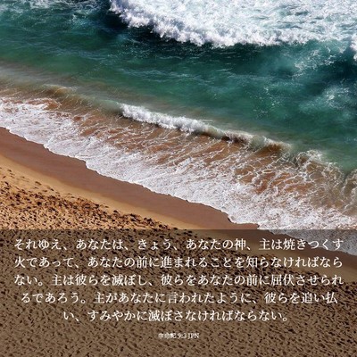 Picture 03 - 申命記 9:3 JPN - それゆえ、あなたは、きょう、あな - Bible Verse Picture