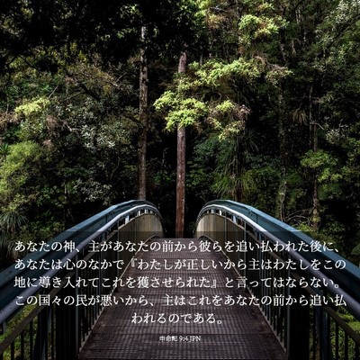 Picture 03 - 申命記 9:4 JPN - あなたの神、主があなたの前から彼 - Bible Verse Picture