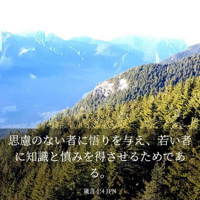 Picture 03 - 箴言 1:4 JPN - 思慮のない者に悟りを与え、若い者 - Bible Verse Picture