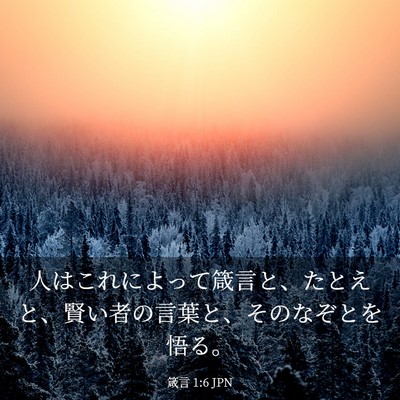 Picture 03 - 箴言 1:6 JPN - 人はこれによって箴言と、たとえと - Bible Verse Picture