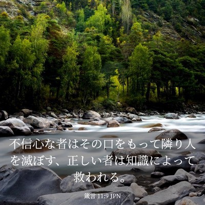 Picture 03 - 箴言 11:9 JPN - 不信心な者はその口をもって隣り人 - Bible Verse Picture