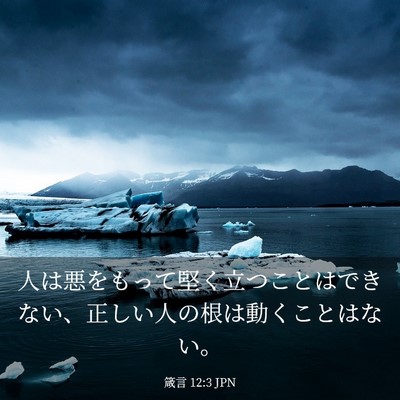 Picture 03 - 箴言 12:3 JPN - 人は悪をもって堅く立つことはでき - Bible Verse Picture