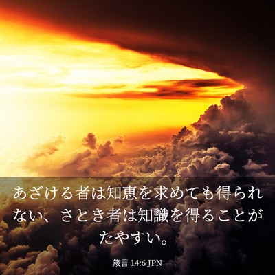 Picture 03 - 箴言 14:6 JPN - あざける者は知恵を求めても得られ - Bible Verse Picture