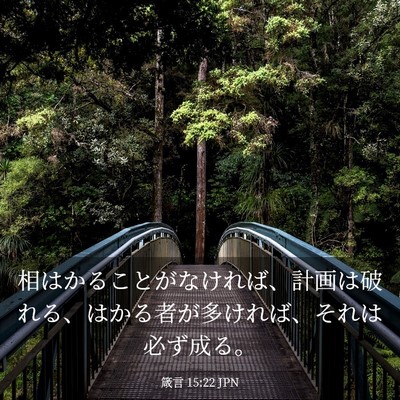 Picture 03 - 箴言 15:22 JPN - 相はかることがなければ、計画は破 - Bible Verse Picture