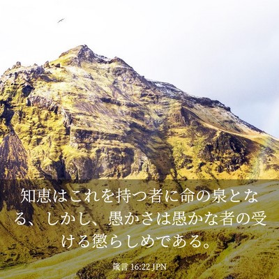 Picture 03 - 箴言 16:22 JPN - 知恵はこれを持つ者に命の泉となる - Bible Verse Picture