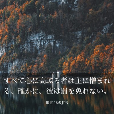 Picture 03 - 箴言 16:5 JPN - すべて心に高ぶる者は主に憎まれる - Bible Verse Picture