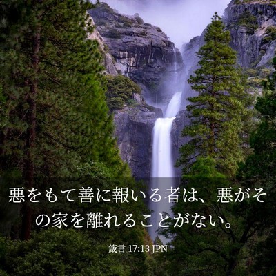 Picture 03 - 箴言 17:13 JPN - 悪をもて善に報いる者は、悪がその - Bible Verse Picture